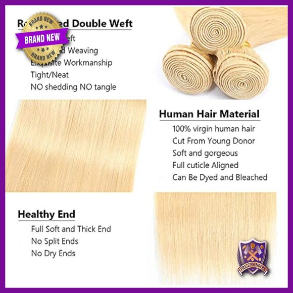 Virgin Brazilian Human Hair Extensions 28-32 Inch Straight Bundles Double Weft main image 5